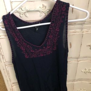 Navy from with floral details